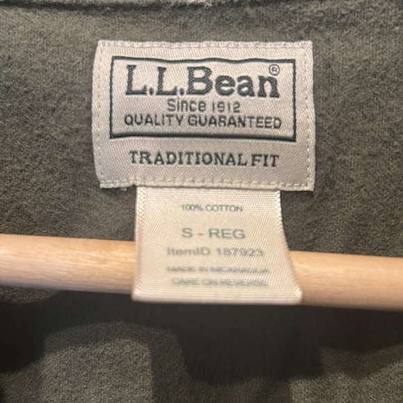 Olive Green LL Bean Flannel - Picture 2 of 6